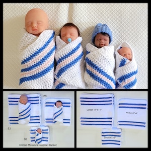 Manta hospitalaria NICU para microprematuros, ideal para muñecas (se vende por separado), muñecas no incluidas