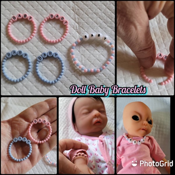 Baby Bracelets Great for reborn or silicone dolls. Several Options And Sizes (Sold Seperatly) Doll Not Included