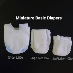Minature Doll Diapers,NICU Preemie Or Newborn Diapers
