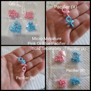 Miniature Baby Pacifiers, Several styles And Sizes. View Listing Pictures For Styles. Sold Seperatly