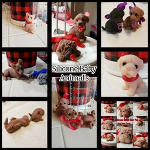 Full Silicone Miniature Puppies Chihuahua,Shar Pei Or Pug, Shepard Puppy , Kitten (Blank Kit Or Painted Option)