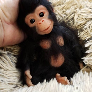 Full Silicone Baby 8&quot; Baby Chimpanzee Girl Kiki Or Boy Kilo