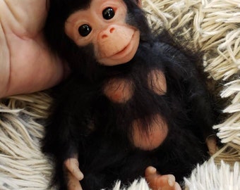 Full Silicone Baby 8" Baby Chimpanzee Girl Kiki Or Boy Kilo