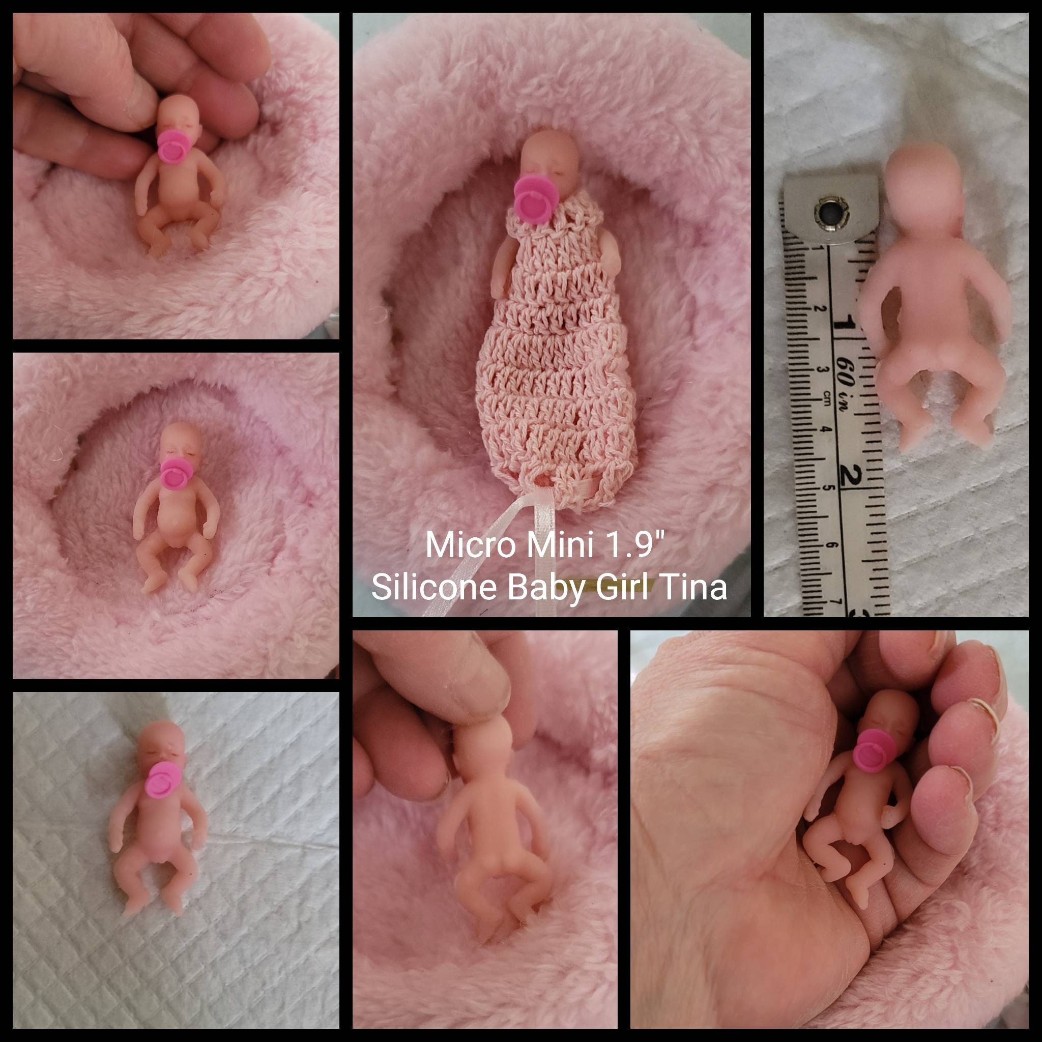 Full Body Silicone Baby Girl 8.5cm 3.4 In Full Silicone Baby