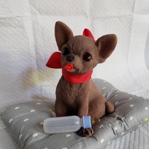 Ready to Ship Full Silicone  XL Painted Chihuahua Puppy