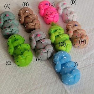 Full Silicone 3&quot; Baby Tia or Tanner (Several Colors And Options For Dots And Hair)