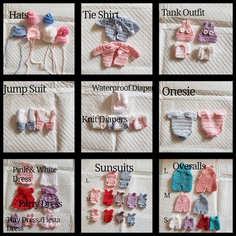 Miniature Baby Clothes & Accessories. (Sold Seperatly)