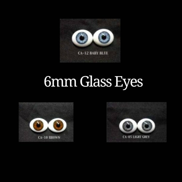 Reborn 6mm Glass High Quality Oval Flat Back Eyes