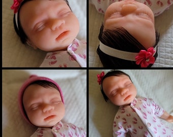 Full Silicone Preemie Baby Girl Harper Or Boy Owen (Option for Skin Color  And Option For Drink & Wet)