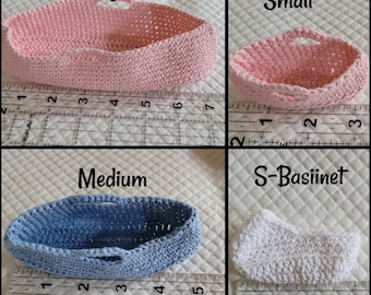 Crochet Mosses Beds And Bassinet.(Several Sizes& Colors) Dolls Not Included