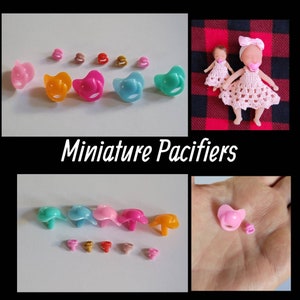 New Miniature Pacifiers Two Sizes. Doll Not Included (Sold Seperatly)