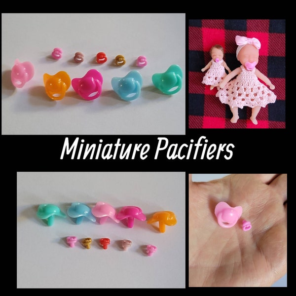 New Miniature Pacifiers Two Sizes. Doll Not Included (Sold Seperatly)