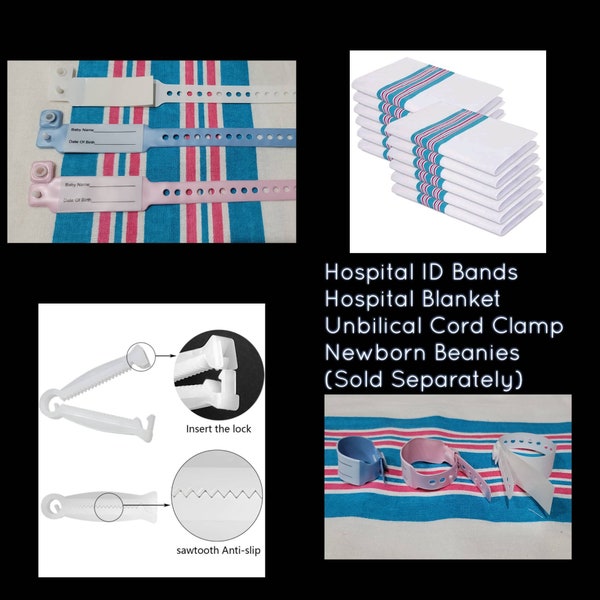 Hospital ID Bands, Newborn Or Micro Preemie NICU Blanket,Unbilical Cord Clamp,Bracele For Babies/Reborn Dolls/Silicone Doll( Sold Seperatly)