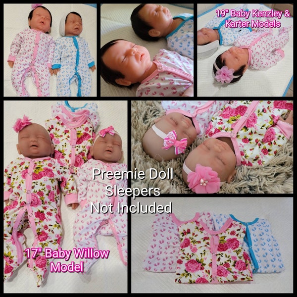 Preemie Baby Sleepers (Doll Not Included)