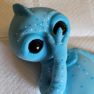 Ready To Ship Full Silicone 16 1/2&quot; Blue Alien Baby Roswell With Dots With Drink & Wet Option