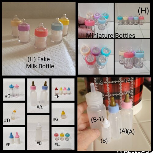 Small Pink Baby Doll Bottles Set of 3 6 or 12 Etsy