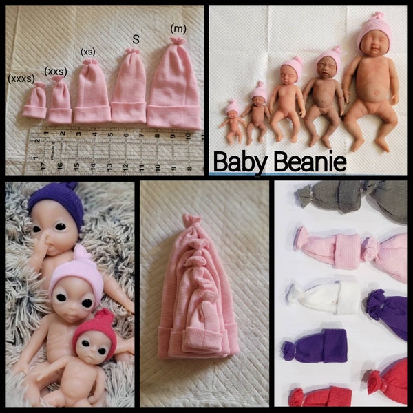 Miniature Baby Hospital Beanies Several Sizes & Colors (Dolls Not Included)