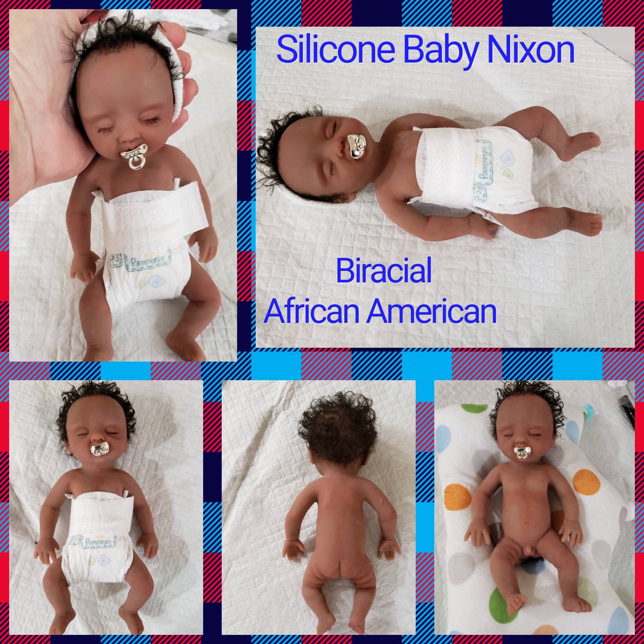  TFJS Lifelike Reborn Dolls Black Girl 19 Inch Baby Dolls That  Look Real Realistic Closed Eyes African American Real Life Baby Dolls Soft  Cloth Body Doll Baby Girl Silicone Vinyl Dolls