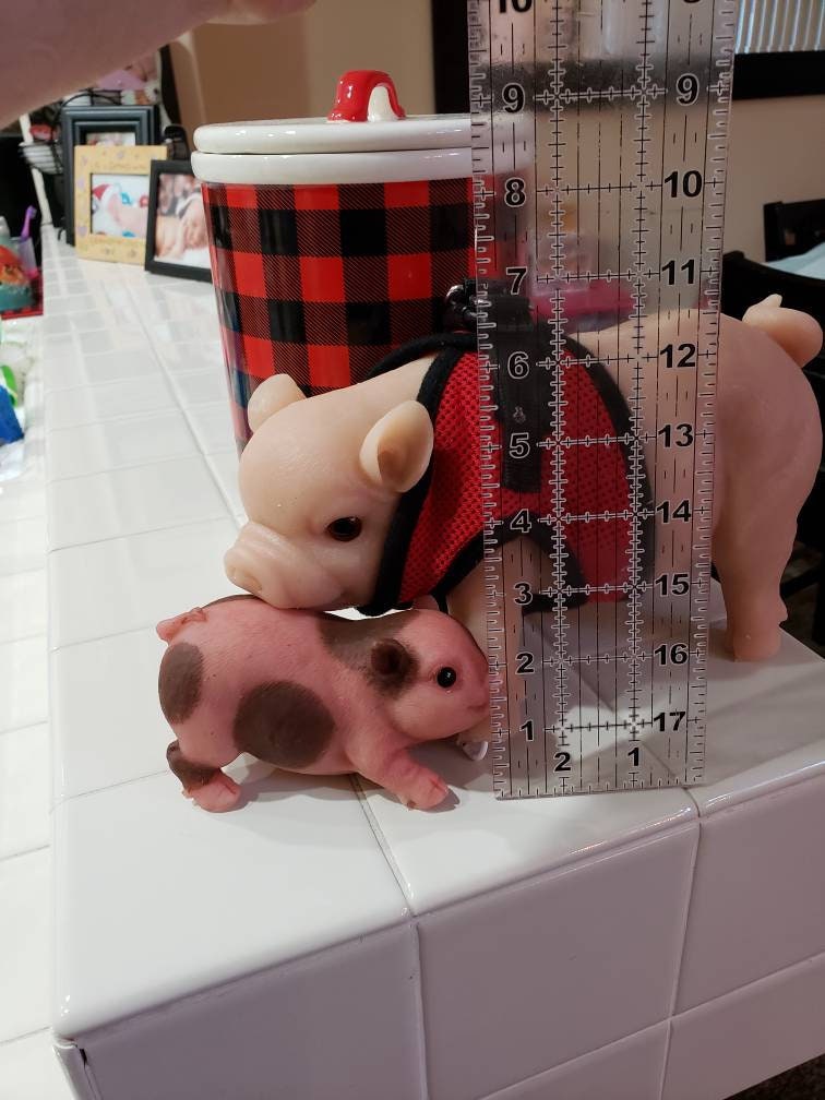Soft Silicone Pig Doll Toy Simulation Mini Baby Pig Full Silicone Body  Presents Pig Doll for Kids and Children