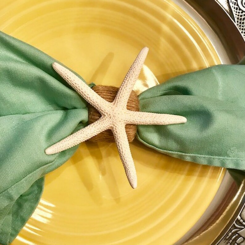 Napkin Rings Coastal Table Decor Nautical Decor Starfish Etsy