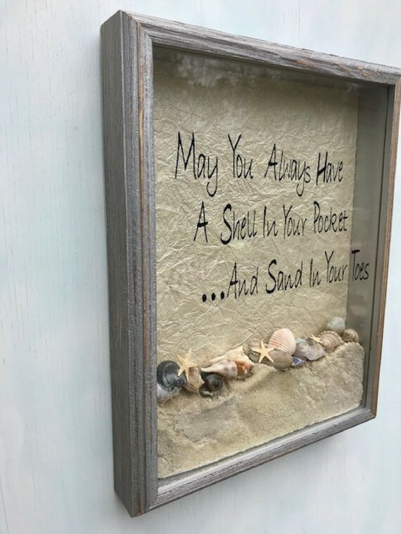 Nautical Wall Decor Shadow Box Coastal Art Seashell Pictures