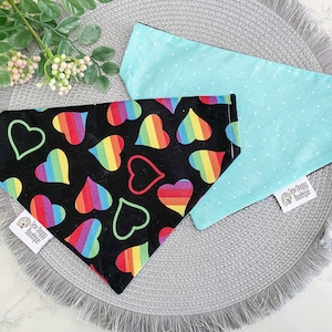 Pride dog bandana LGBTQ, Rainbow reversible bandana, pride 2024, pride festival outfit,LGBTQ gifts, coming out gift, lesbian gift, love wins