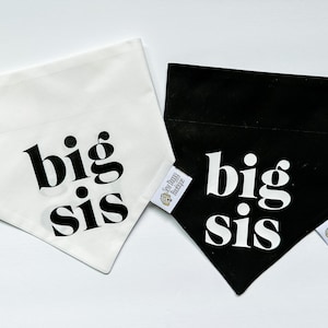 Big sis dog bandana, pregnancy announcement dog bandana, gender reveal, baby shower gift, new baby gift, big sister bandana, new parent gift
