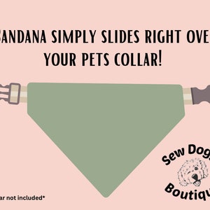 Retro dog bandana, dog Bandana for girl, pink dog accessories, over the collar slip on Bandana, cute dog birthday gift, gift for dog lover image 3