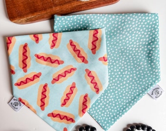 Pañuelo para perros calientes sobre el collar, bufanda de béisbol para mascotas, pañuelo reversible para el collar de mascotas, regalo del Día del Padre para el papá perruno de parte del perro, el perro de Frank