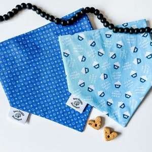 Dog gotcha day bandana, pet birthday party, dogs adoption scarf, gotcha day gift for dog, dog boutique, hankie, dog scarf, blue pet neckwear