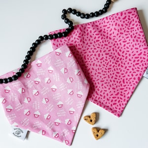 Dog gotcha day bandana, pet birthday party, dog adoption scarf, gotcha day gift for dog, dog boutique, hankie, dog scarf, pink pet neckwear