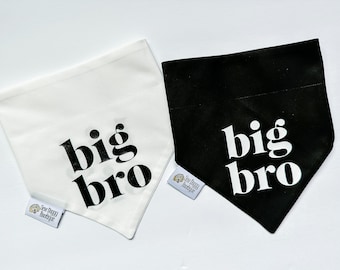 Big bro dog bandana, pregnancy announcement dog bandana, gender reveal, baby shower gift, new baby gift, big brother Bandana, new mom gift