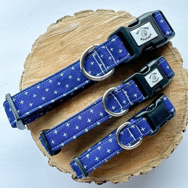 Navy Blue Dog Collar Etsy