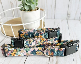 Spring dog collar, floral dog collar, boho collar, heavy duty dog collar, new puppy gift, dog mom gift, gift for dog, quick release