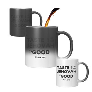 JW Brother Transitional Coffee Tea Mug 11oz | Color Changing Cold to Hot | JW Baptism Pioneer Gifts | Pioneer School Elder Bulk Gifts Ideas