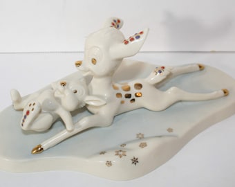 Bambi y Tambor sobre hielo Lenox Disney Showcase Joyas de porcelana - Colección Disney