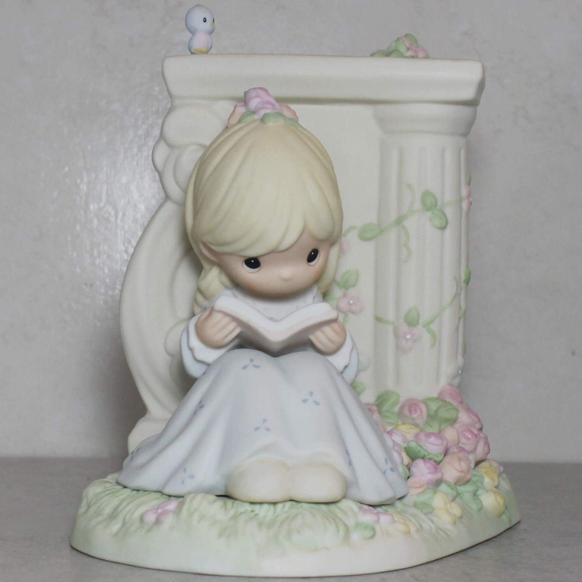 Precious Moments GRACED with LACE Lace Ornament - Angel Girl with Blue Bird - 2003 Precious Moments by Grace We Have Communion With God #325333C - Etsy