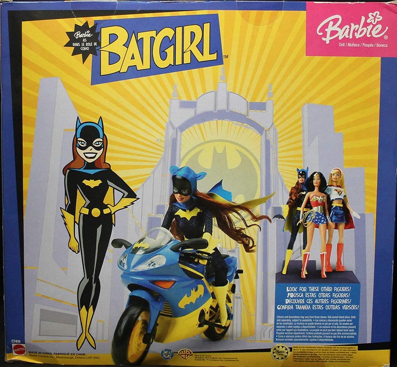 Barbie Batgirl 12" Doll Barbie Batgirl's Motorcycle and Batarang (2003 ...