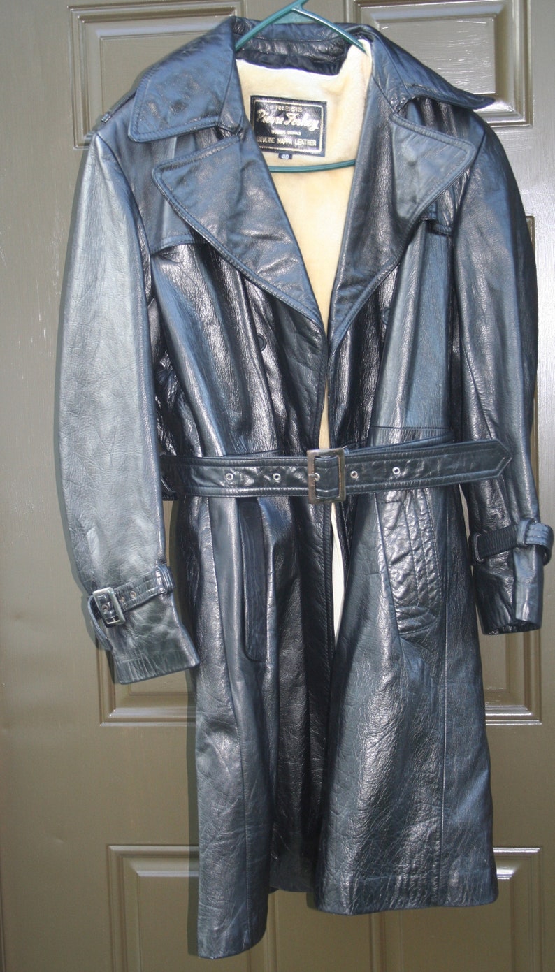 Vintage Pierre Foshey Women/'s Nappa Leather Long Style Coat SIZE 40