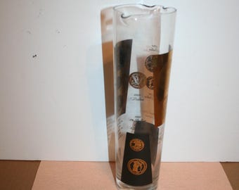Jarra de martini vintage Cera MCM negra y dorada de 22 quilates, artículos de bar de los años 60.