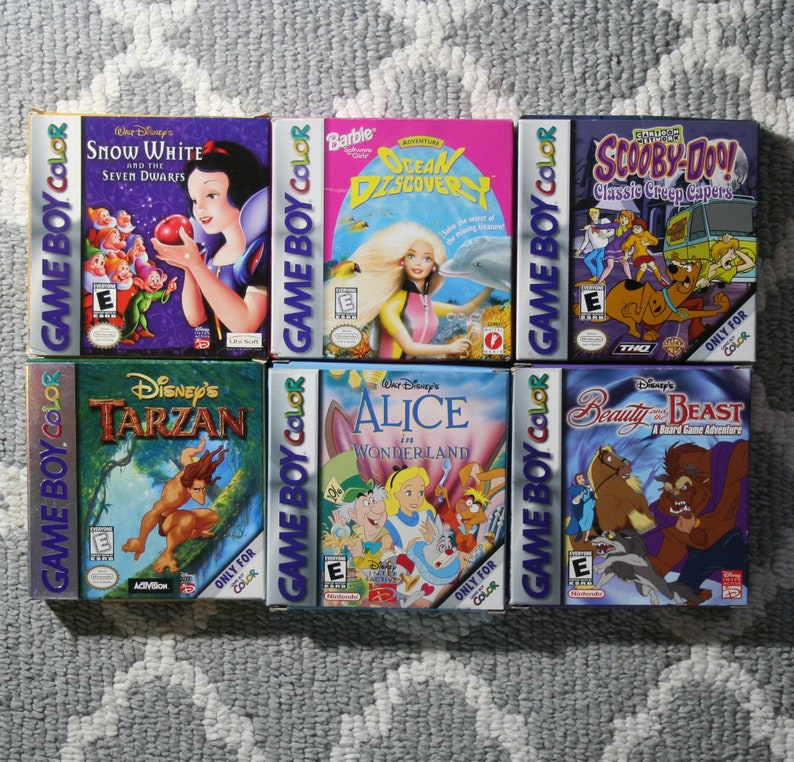 Gameboy Color Games Disney Alice Snow White Beauty & Beast Etsy