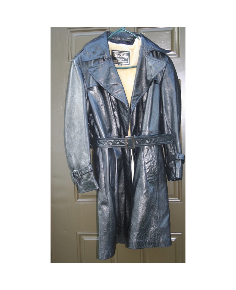 Vintage Pierre Foshey Women/'s Nappa Leather Long Style Coat SIZE 40