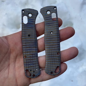 Benchmade Bugout 535 Replacement Scale Kit / TITANIUM Tiger B Pattern / Benchmade Bugout 535 Only - 2x Scales - LIMITED Edition