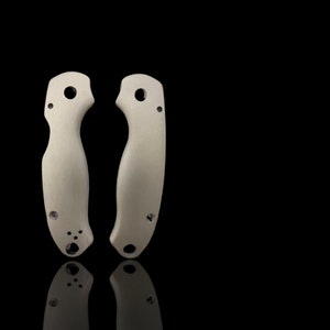 Spyderco Para 3 Scale PM3 Set / Metal Series / Smooth Finish / Spyderco Para 3 Only - 2x Scales - Silver