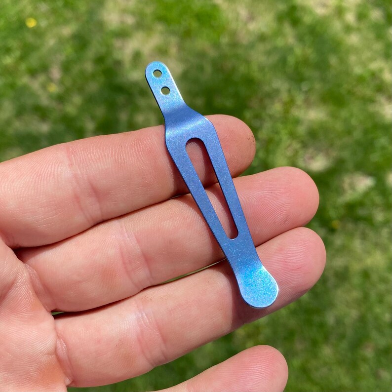 Zero Tolerance Models - 1x BLUE TITANIUM Replacement Pocket Clip • ZT Models Listed image 1