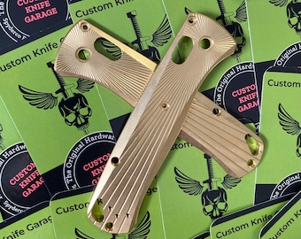 Benchmade Bugout 535 Replacement Scale Kit LIMITED BRASS Lined Pattern Benchmade Bugout 535 Only - 2x Scales