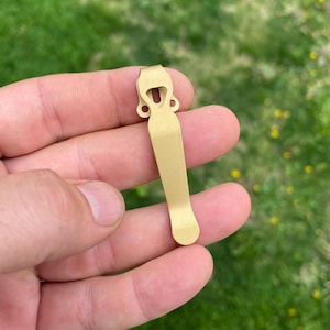 Fits Benchmade Griptilian Adamas Bailout 551 555 - 1x GOLD TITANIUM Pocket Clip • Long Titanium Deep Carry • Many Benchmade Models Listed