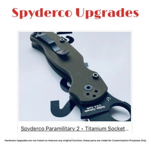 Tornillos de escala de repuesto Spyderco • Cabeza hueca de titanio TORX • Actualizaciones de navaja plegable • Funciona en algunos modelos Spyderco En la descripción