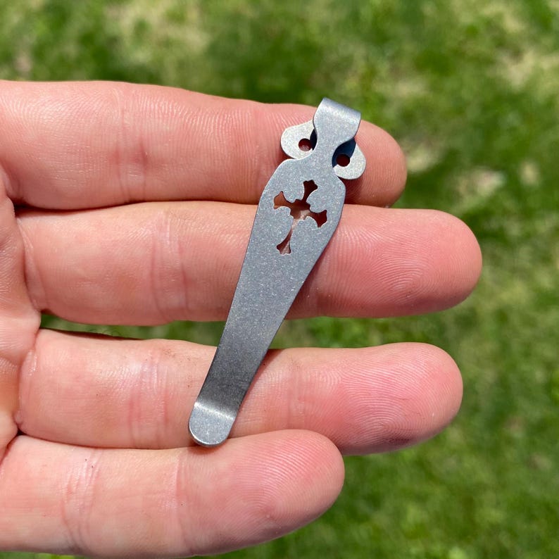 Emerson Knives Crusader Cross Pocket Clip Titanium Deep Carry Emerson Models Listed Below image 2