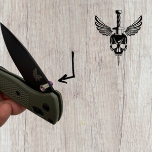 Mini Bugout + 535 + Mini Boost Thumb Stud Custom Hex Colour Back Thumb Stud Benchmade Models In Description / 1x Thumb Stud / Hexagon Series